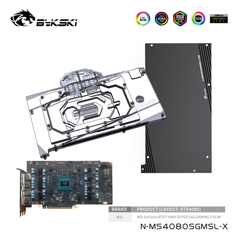 Rtx 4080 Water Cooling Block - Blok wodny Bykski do MSI Geforce