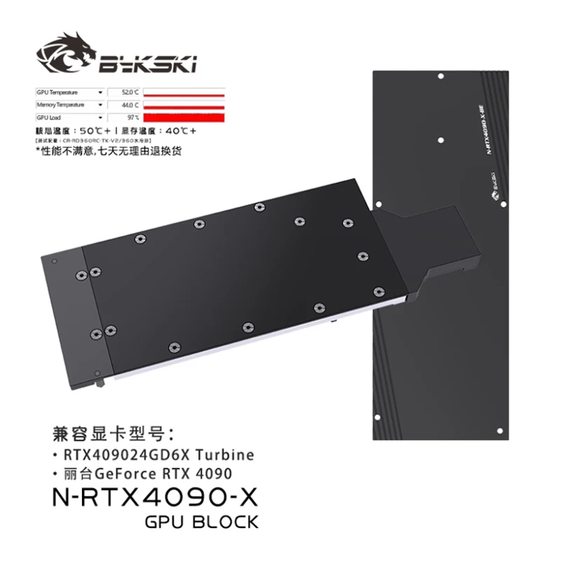 Bykski N-RTX4090-X Blok Wodny  – Rtx 4090 Water Block Full Cover recenzja i cena